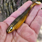 leurre atomic gobies goby rusty black 4 pouces doré et truite grise touladi