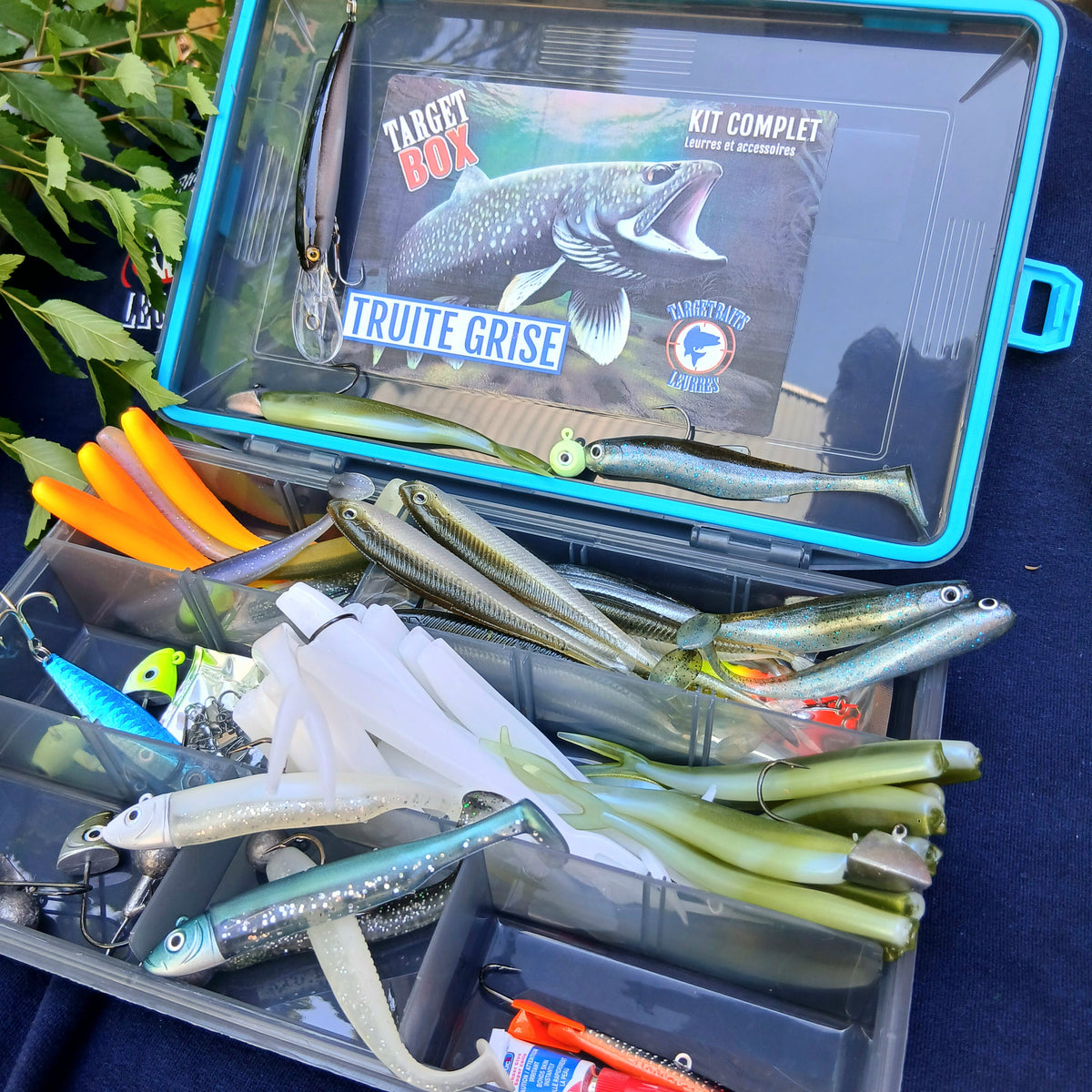 coffret de peche boite de leurre kit complet pour la truite grise touladi