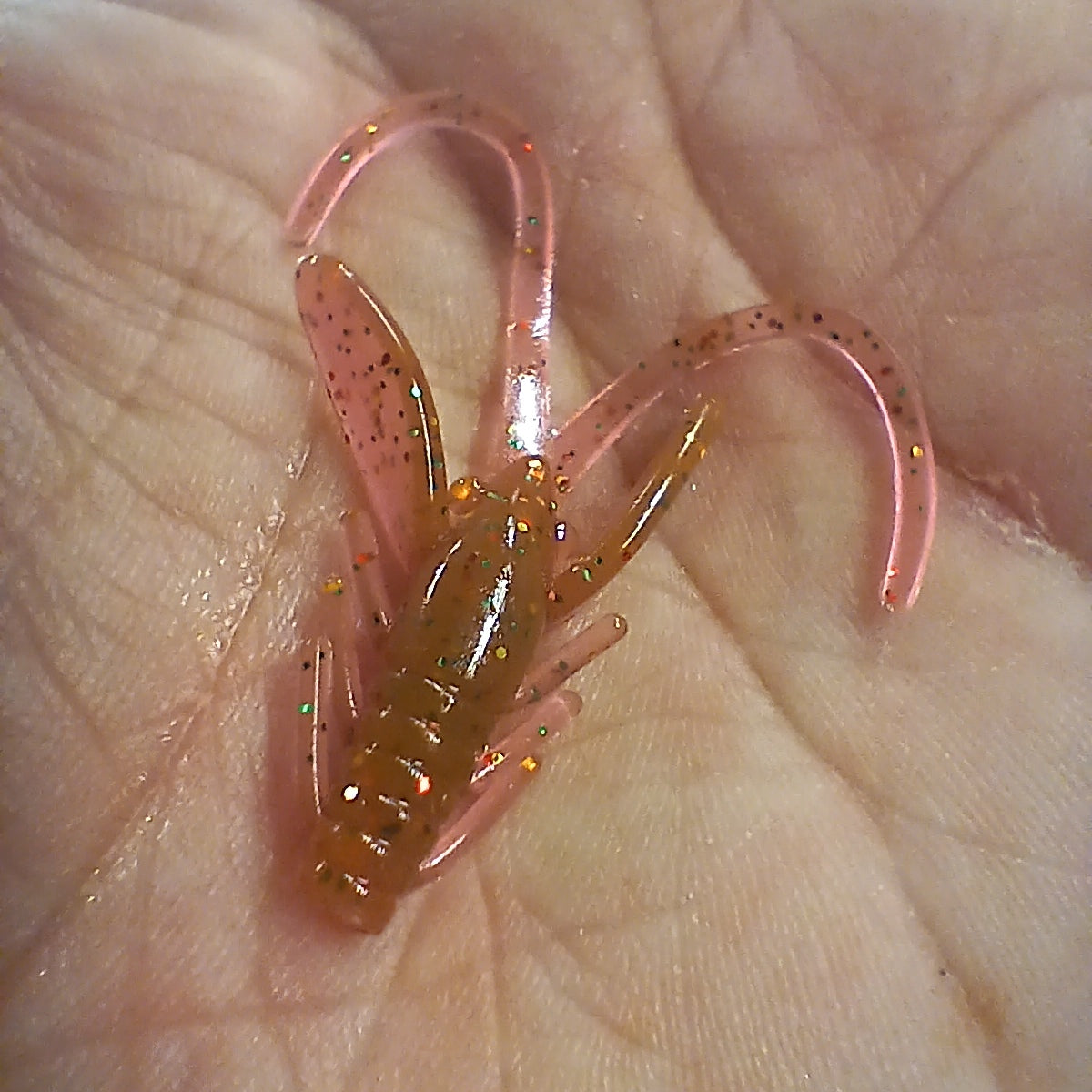 Leurre souple Mini Craw 1,5 po, Rose Glitter.