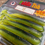 Leurre souple Paddle Fish 3,5 po + Attractant, FIRE GREEN GLOW.