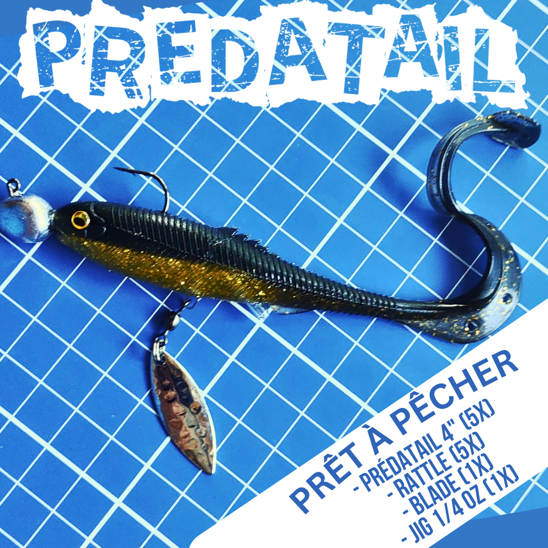 Leurre souple Predatail 4 po PRÊT À PÊCHER, Gold Rush.