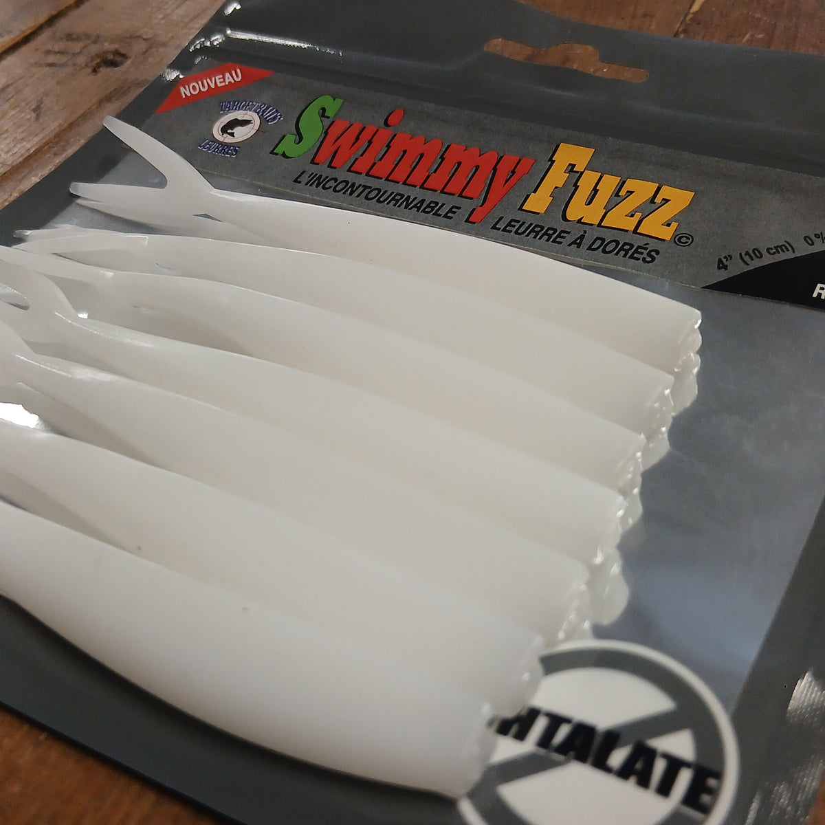 Leurre souple Swimmy Fuzz 4 po, BLANC.