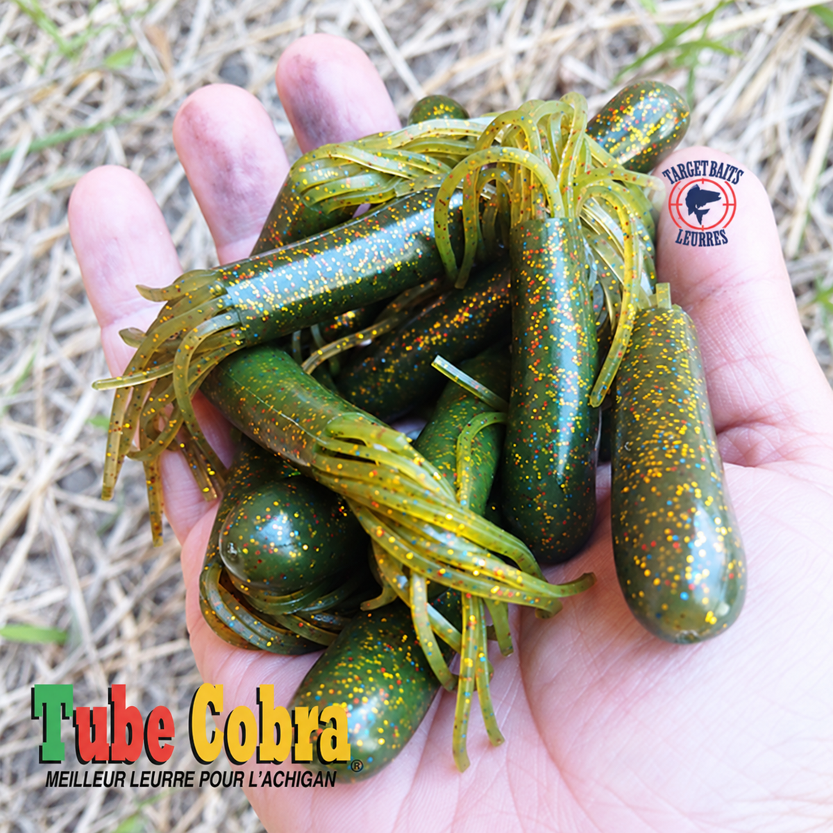 Leurre souple Tube Cobra 3,5 po, GREEN PUMPKIN FLAKY.