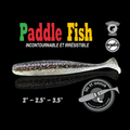 Leurre souple Paddle Fish 3,5 po + Attractant, BLACK SILVER.