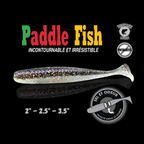 Leurre souple Paddle Fish 3,5 po + Attractant, BLACK SILVER.