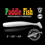 Leurre souple Paddle Fish 3,5 po + Attractant, BLANC PERLE.