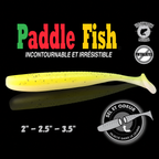 Leurre souple Paddle Fish 3,5 po + Attractant, CHARTREUSE.