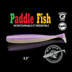 Leurre souple Paddle Fish 3,5 po + Attractant, PURPLE.
