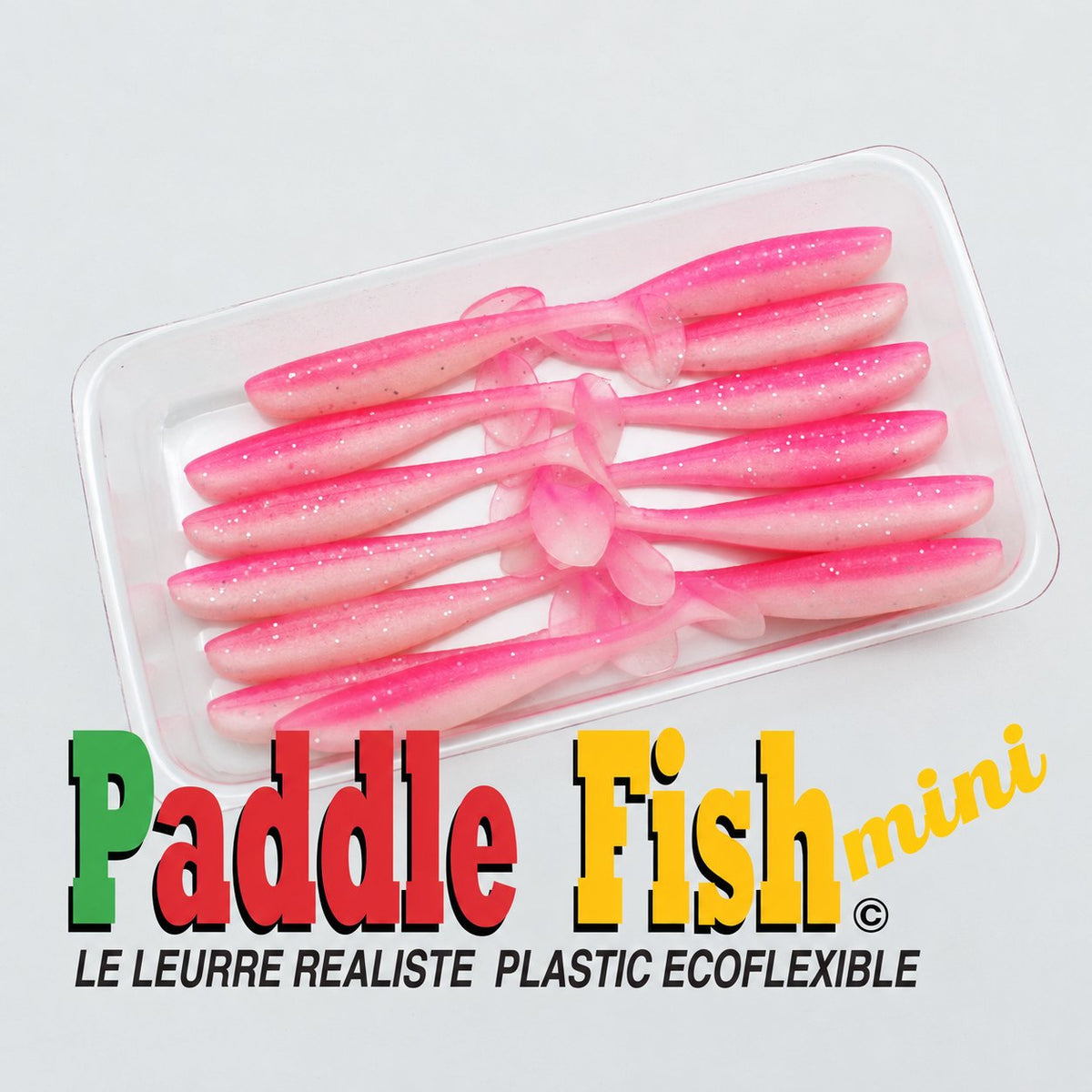 Leurre souple Paddle Fish Mini 2,5 po + Attractant, BUBBLE GUM.
