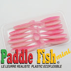 Soft plastic lure Paddle Fish Mini 2-inch + Attractant, BUBBLE GUM.