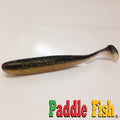 Soft plastic lure Paddle Fish Mini 2-inch + Attractant, NOIR GOLD.