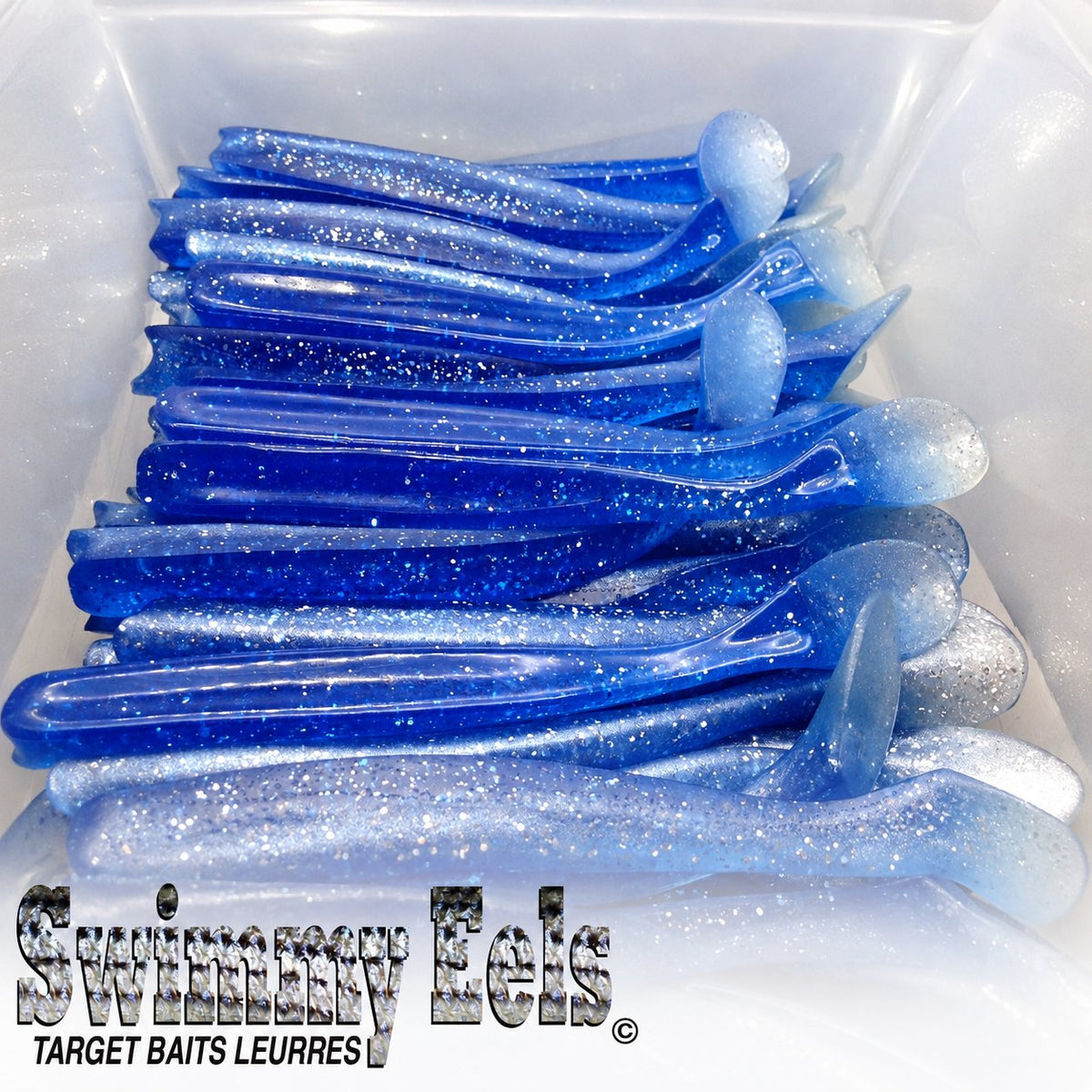 Leurre souple Swimmy Eel 7 Vrac, BLEU GLITTER.