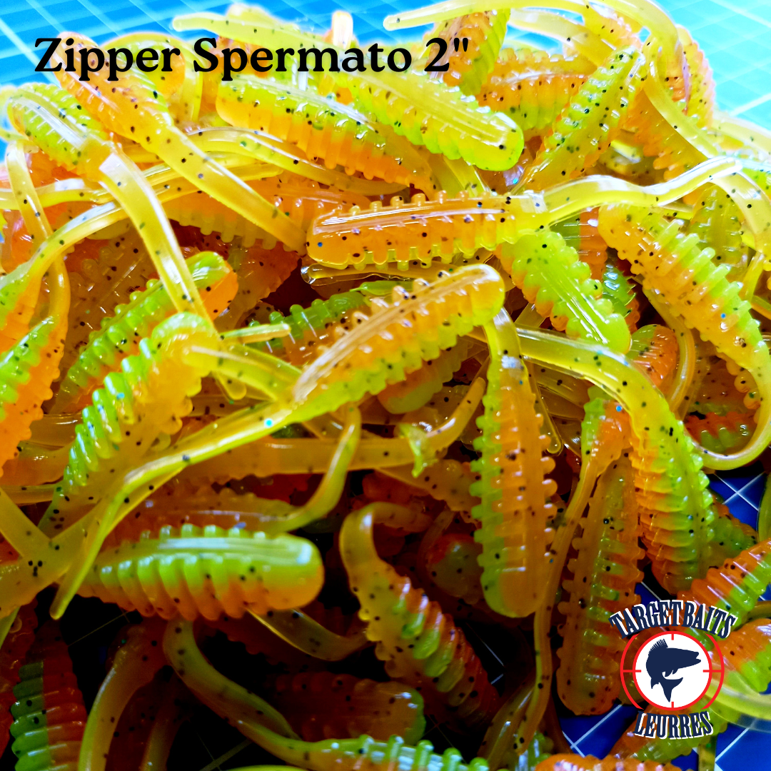 Leurre souple Zipper Spermato, Cajun Cricket.