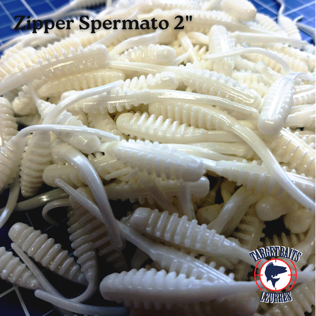 Leurre souple Zipper Spermato, Pearl White.